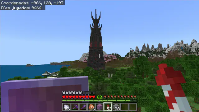 Torre de orthanc · in Mundo Forever · Minecraft Bedrock 26.45 · day 6500