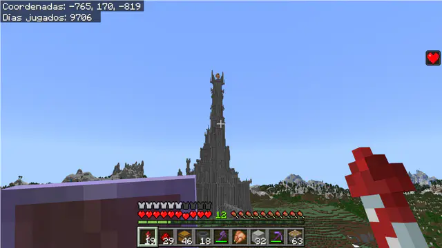 Barad Dur de LOTR · in Mundo Forever · Minecraft Bedrock 26.45 · day 9700