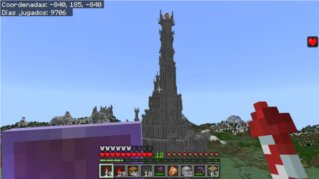 Barad Dur de LOTR · in Mundo Forever · Minecraft Bedrock 26.45 · day 9700