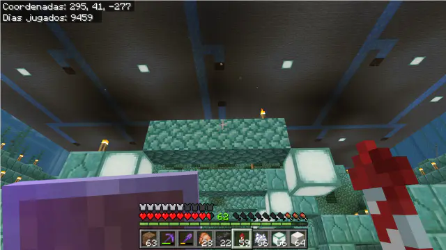 Granja de Guardianes y vaciado de monumento oceanico · in Mundo Forever · Minecraft Bedrock 26.45 · day 4652